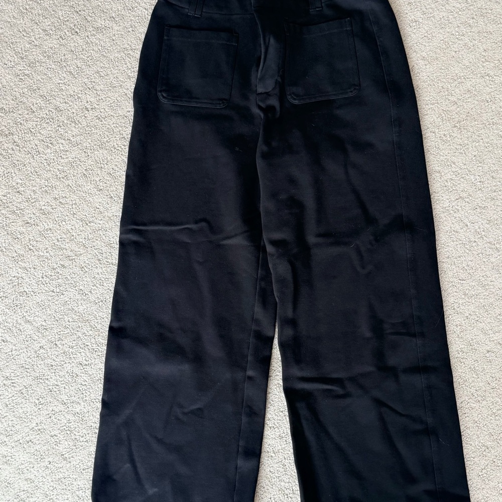 Black Cropped Wide-Leg Pants